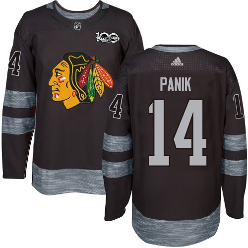Adidas Blackhawks #14 Richard Panik Black 1917-100th Anniversary Stitched NHL Jersey